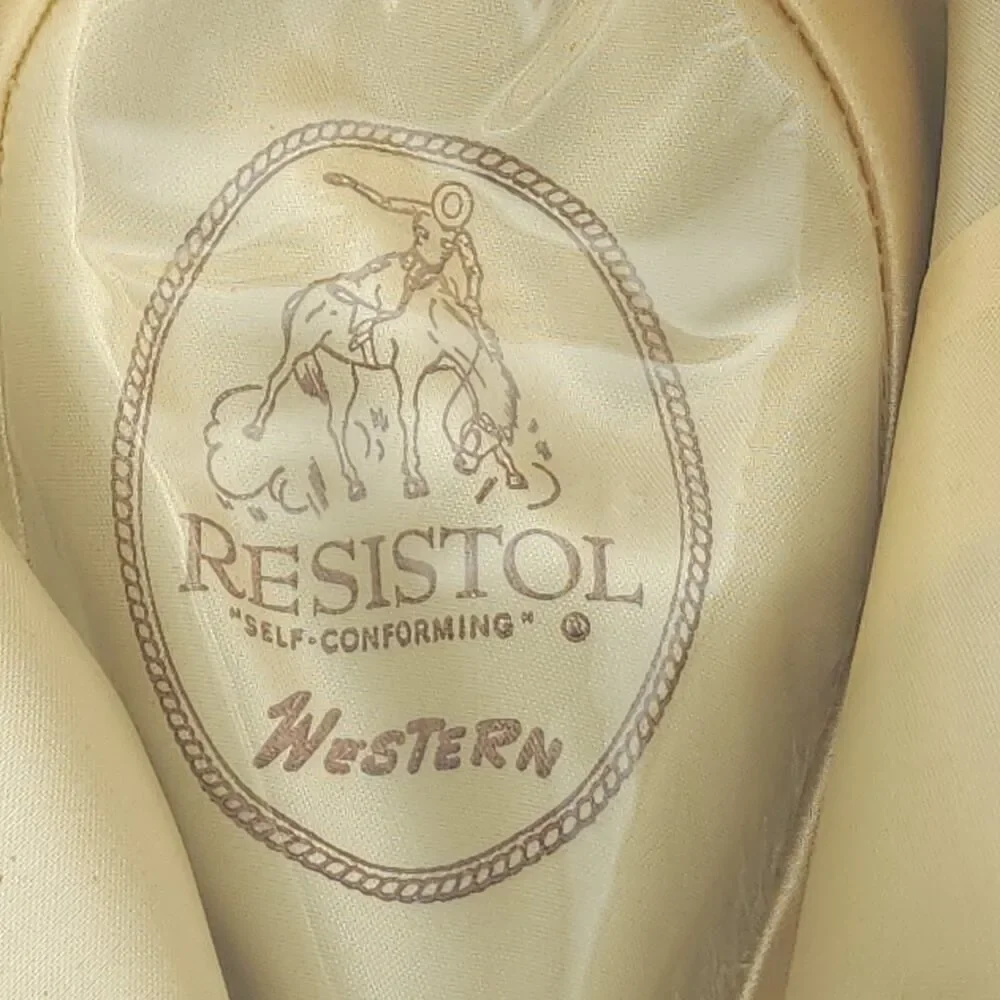 Resistol Vintage 7 1/8 Self Conforming Tan Beige Suede Felt Western Cowboy Hat